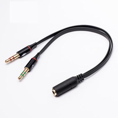 China Microphone 3.5mm 1 Female To Male 2 Y Cable Microphone Rope Mic Splitter Earphone Microphone Audio for sale