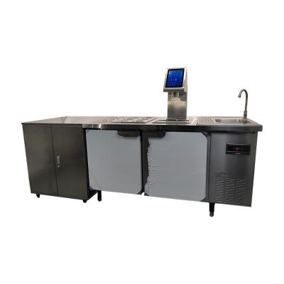 China Support 304 Stainless Steel Customized Services 1.2m/1.5m/1.8m Bubble Tea Equipment Commercial Espresso Coffee Machine With A Cleaning Pool for sale