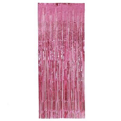 China Party decoration high quality blue pastel rosegold foil pink curtain for sale