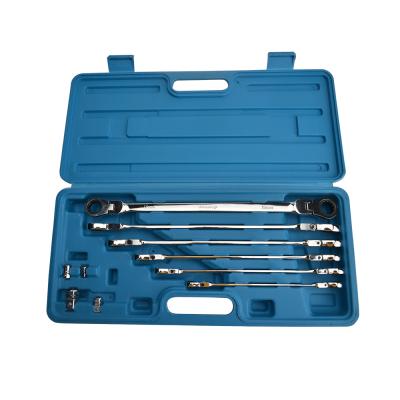 China Repair Tools Extra Long Flexible Double Ring Ratchet Craftsman Wrench Set for sale