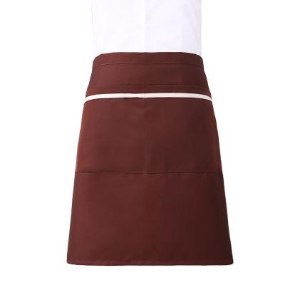 China Prevent Carbon Black Factory Outlet Half Waist Apron Kitchen Utensils Cooking Chef Supply Suits for sale