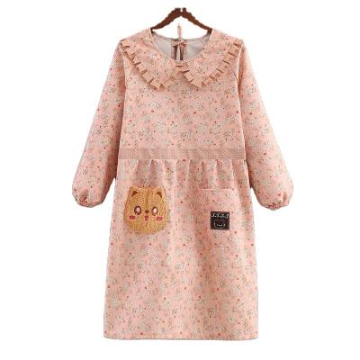 China Eco-Friendly Oil And Dust Proof Cartoon Kitchen Apron Shop Shirt Work Clothes For Women for sale