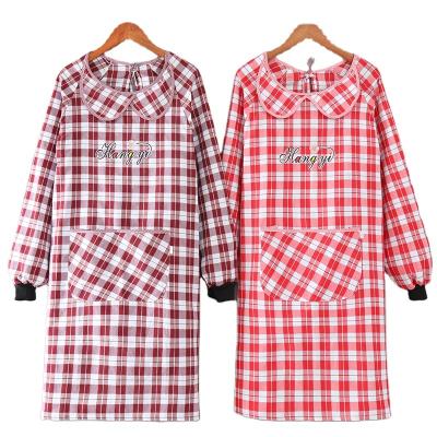 China Wholesale 100% Oil And Dust Proof Superior Cotton Long Sleeve Apron Kitchen Apron For Sale for sale