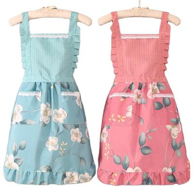 China High Quality And Durable Oil And Dust Proof Princess Style Kitchen Apron Cafe Apron Coveralls for sale