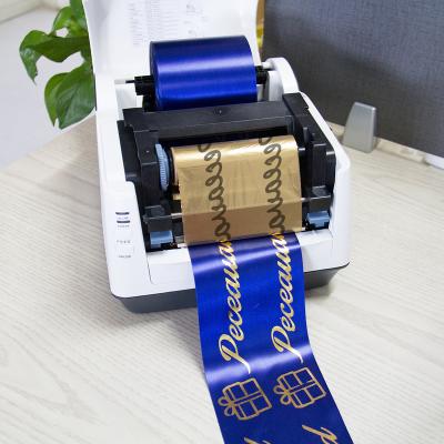 China Workable N-mark satin ribbon printer, automatic digital gold foil ribbon printer machine for satin ribbon for sale