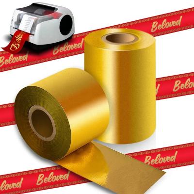 China COMPATIBLE gold foil for satin ribbon printing customer size professional black gold foil silver foil multicolor ribbon for sale