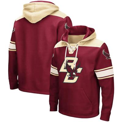 China Custom Twill Tackle Sweatshirt Lace Hockey Pullover Long Sleeve Hockey Hoodie Breathable Hockey Hoodies for sale