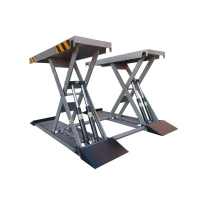 China Stationary Car Repair Workshop Car Double Scissor Car Lift Platform Underground Hydraulic Lift Table Double Platform for sale