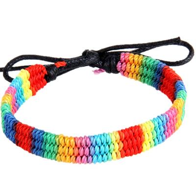 China Bracelet tide brand female environmental friendly weaving simple rainbow colored beautiful hand rope student for sale