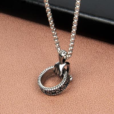 China Non-mainstream Personality Claw Ring Stainless Steel Neo-Gothic Casual Titanium Steel Pendant Necklace Party Men's Accessories for sale