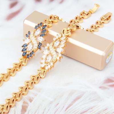 China S Shaped Light Diamond Jewelry Luxury Gold Plated Bracelet Crystal Flower Woman Gold Hiphop Wheat Ear Chain Hip Hop Bracelet for sale