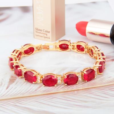 China 18K Style Luxury Women's Hiphop Light Hip-Hop Jewelry Gold Plated Glitter Inlaid Diamond Gold Bangle Crystal Bracelet Woman for sale