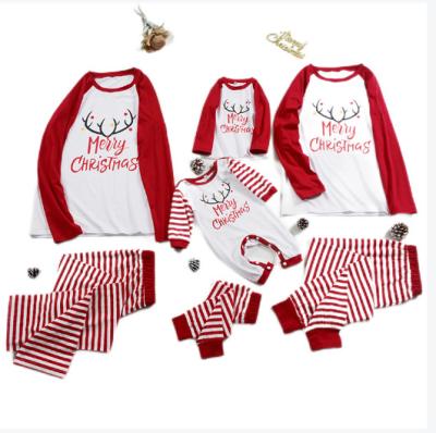 China Breathable European American Parent-child Family Home Clothes Long Sleeve Christmas Pajamas Sets for sale