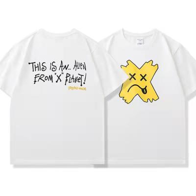 China Fashion star anti-pilling style 100% cotton couple tee letter print girl T-shirts for sale