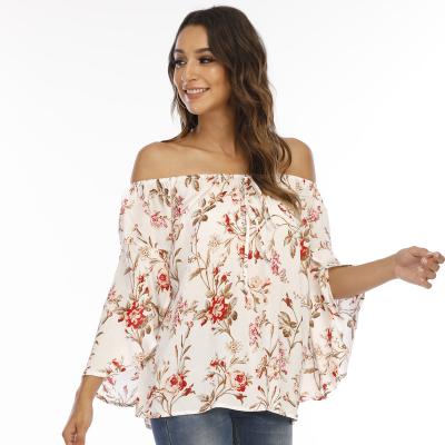 China Factory Breathable Quality Elegant Ladies Off Shoulder Women Blouses Shirts And Floral Shirt Tops for sale