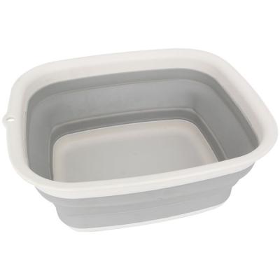 China CLASSIC Eco-friendly 8L Tub Wash Basin Silicone Folding Tub Foldable Portable Foldable Plastic Tub Square for sale