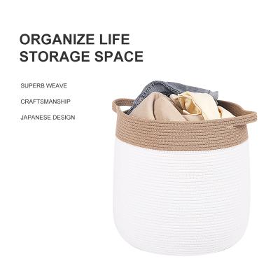 China Household Viable Hot Selling Daily Necessities Storage Basket Simple Woven Material Clothing Storage Toy Basket Cotton Rope Sundries for sale