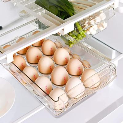 China Steamable Egg Storage Drawer for Fridge Egg Rack for Fridge Mini Fridge Drawer Organizer Pull out Egg Trays for sale