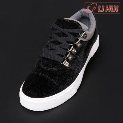 China cotton fabric/canvas shoes/women high ankle rubber canvas shoes/cheap women trekking shoes for sale