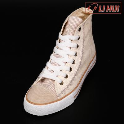 China High Quality Cotton Cloth/Canvas/Rubber Canvas Fashion Color Rubber Plain Women Slimming Shoes for sale