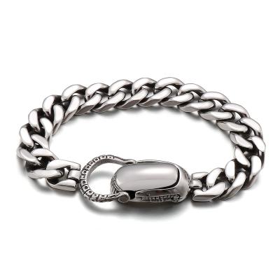 China European and American trend antique titanium personality atmosphere steel men's CLASSIC punk bracelet for sale