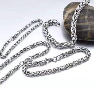 China CLASSIC titanium steel men's necklace stainless steel bracelet hip-hop chain necklace wholesale hot sale for sale