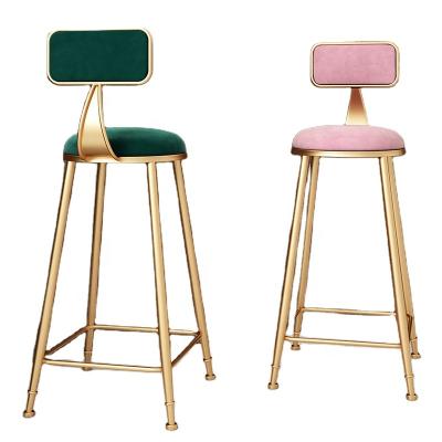 China 2021 cheap bar stools restaurant luxury luxury nordic furnished kitchen with counter gold umpire chair metal velvet modern bar stools for sale