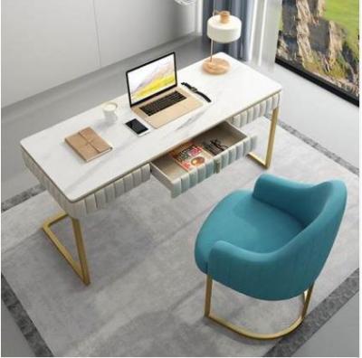 China Modern Simple Modern Boss Chair Study Desk Wholesale Adjustable Wooden Marble Office Furniture Computer Table Panel Desk With Drawer for sale