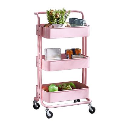 China Other 3-Tier Hige Quality Hot Sale Metal Storage Rack Kitchen Serving Cart Kitchen Serving Cart Modern Kitchen Furniture for sale