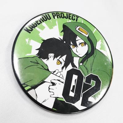 China Factory Made Round Europe Button Tin Badge 59mm Anime Badge Button For Apparel for sale