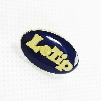 China Europe Button Badge Manufacturer CMYK Printed Thick Epoxy Covered Oval Pin Badge With Butterfly Clutch for sale