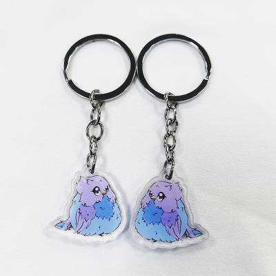 China Customization Service Europe Cute Bird Acrylic Key Chain Hot Sale Double Sided Printing Anime Plastic Key Ring Crystal Keychains for sale