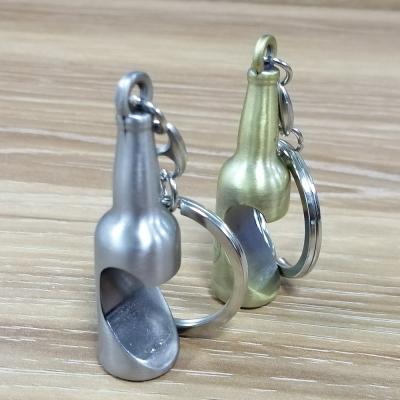 China Custom Metal Bottle Form Bottle Opener Promotional Metal Design 3D Bottle Key Chain for sale