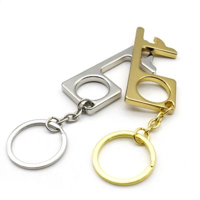 China Metal New Product Wholesale Custom Design Door Opener Cheap Price Metal No Touch Door Opener Key Chain for sale