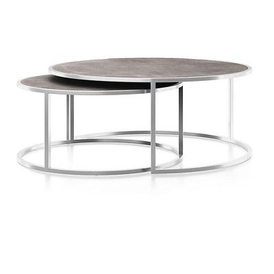 China Hot Sale Customized High Quality Modern Living Room Stainless Steel Tea Table for sale