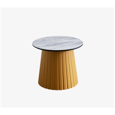 China Customized Modern Home Furniture Wood Top Plastic Round Coffee Table For Living Room for sale