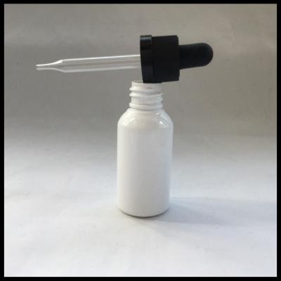 China 30ml Milk White Plastic Glass Dropper Bottle For E Liquid With Childproof Black Matte Cap for sale