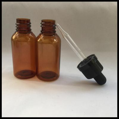 China Plastic Amber Bottle Glass Dropper Bottle 30ml With Childproof Matte Cap And Glass Pipette For E Cig for sale