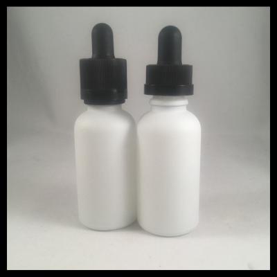 China 30ml Matte White Glass Bottle Ejuice E Liquid Bottle With Childproof Cap And Glass Pipette Bottle for sale