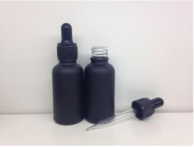 China Black Frost Glass Bottles 30ml E Liquid Bottle With Childproof Cap And Glass Dropper Empty Bottle for sale