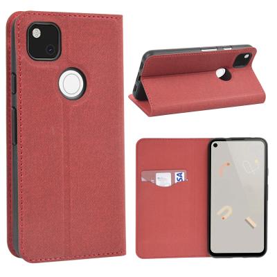 China 100% Eco-friendly Phone Case Fabrics Like PU Cell Phone Accessories Case Flip Wallet Phone Case For Google Pixel 4a for sale