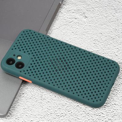 China 100% breathable soft tpu cell phone cases eco-friendly hole heat dissipation phone cases for iphone 11 pro cooling phone case for iphone 11 12 pro Max Mini for sale