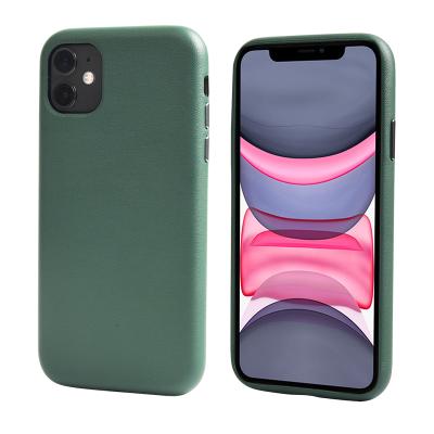 China 100% Factory Eco-friendly Phone Case Ultra Slim Midnight Green Shockproof Mobile Phone Fully Wrapped Edges PU Leather Bag For iPhone 11 for sale