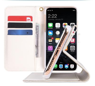 China Factory Direct Wholesale Cell Phone Cover Flip Leather Wallet Mobile Phone Shockproof Protective Case For iPhone X for sale