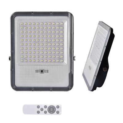 China Theme Park Solar Powered Flood Light 100W Outdoor Waterproof Ip65 Garden Led Solar Flood Light With Remote Control for sale