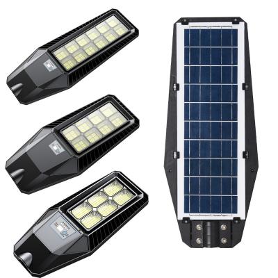 China Garden/Street/Outdoor Outdoor Solar Street Lamp Aluminum Remote Control 100W 200W 250W 300W Waterproof Solar Powered Led Street Light for sale