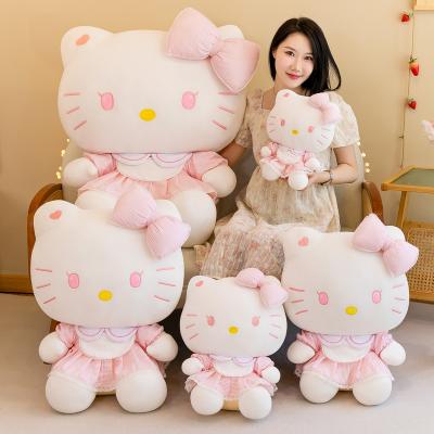 China Cartoon Cute Pink Skirt Sanrio Kawali Kuromi Hi Kitty My Melody Cinnamoroll Pillow Plush Toys Anime Kid Dolls Cartoon Kitty Doll Kids Gift for sale