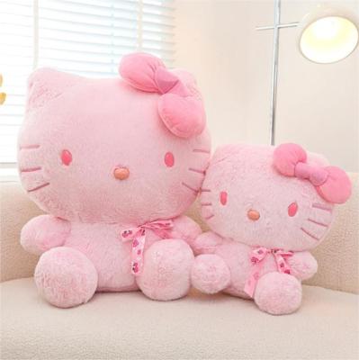 China Cartoon Cute Sanrio Pink Cherry Kitty Doll Plushies Sakura Kt Cat Plush Toy Children's Gifts Cute Cartoon Kitty Doll Birthday Gifts For Girls for sale