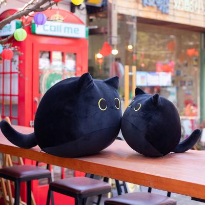 China Cartoon Cute Halloween Black Cat Shaped Soft Plush Pillows 8/10/30CM Black Cat Pillow Sofa Cushion Animal Stuffed Big Eye Cat Plush Toys for sale