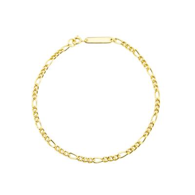 China FASHIONABLE Wholesale Gemnel Gold Plated Jewelry 925 Sterling Silver Figaro Link Chain Bracelet for sale